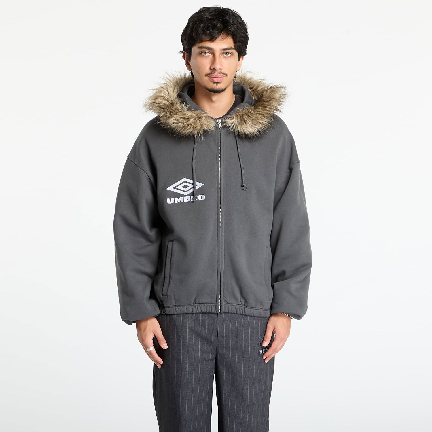 Mikina Umbro Fur Masked Hoodie Šedá | UBMW0346FA219 GRY0003, 0