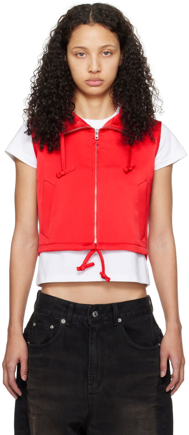 Vesta We11done Hooded Cropped Vest Červená | WD-VT0-24-101-W-RD, 0