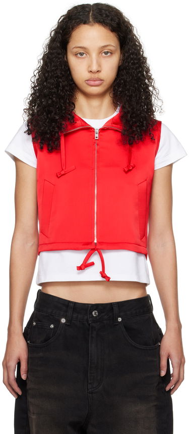 Vesta We11done Hooded Cropped Vest Červená | WD-VT0-24-101-W-RD, 0