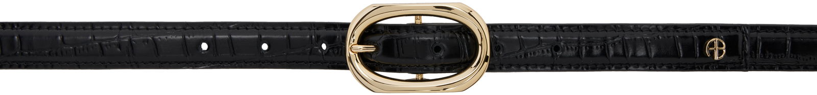 Croc Embossed Leather Belt