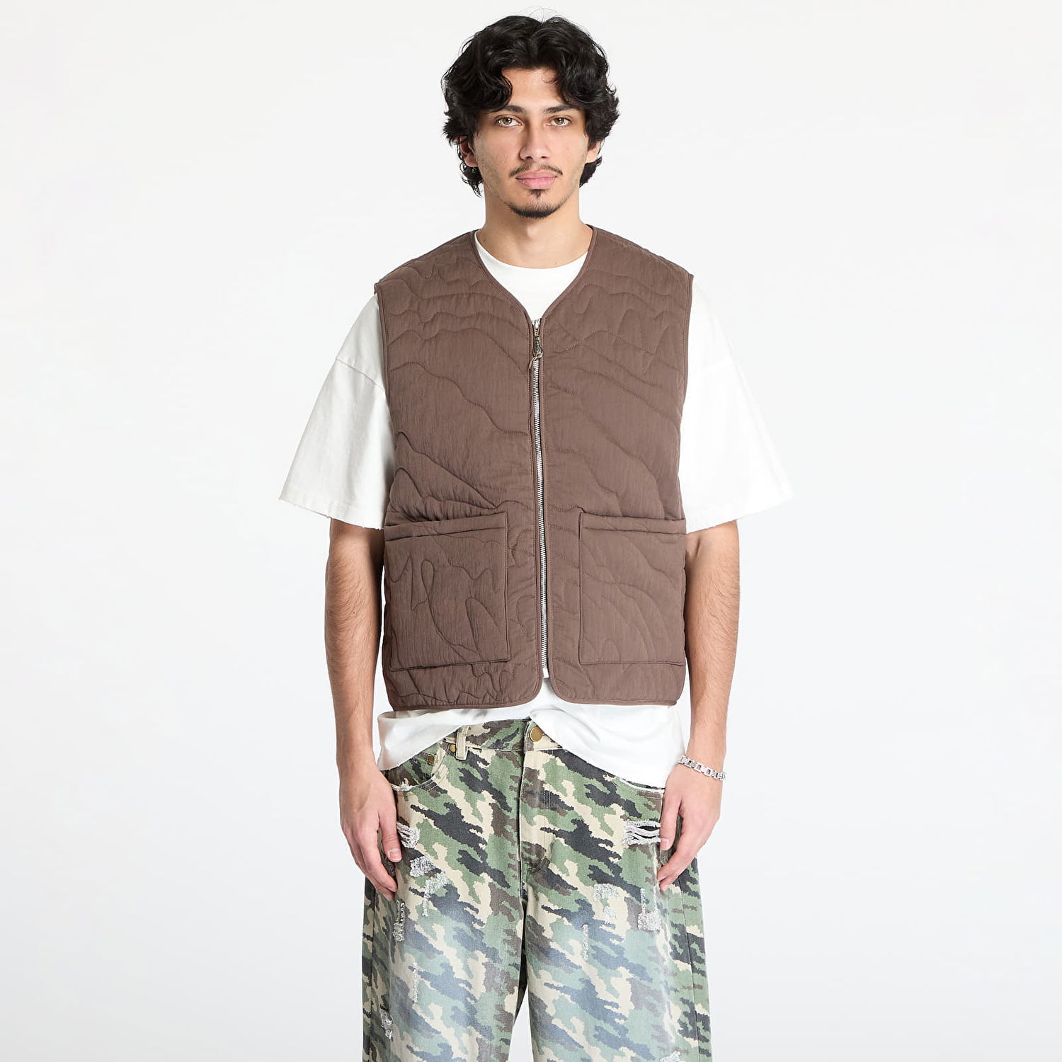 Vesta Footshop Quilted Vest Hnedá | FTSHP_468, 0