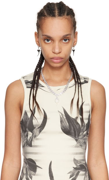 Náhrdelník Ottolinger Ottolinger Diamond Dip Necklace with Marquise Shaped Links and Pearl Pendant Metalická | 125901525E01, 1