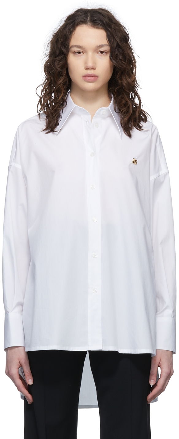 Košeľa Dolce & Gabbana White Cotton DG Logo Shirt Biela | F5P62T FU5T9, 0
