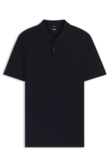 Polo tričko BOSS Herringbone Polo Shirt Čierna | 50549593