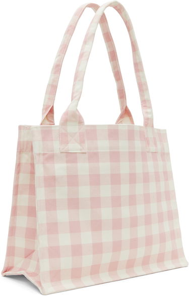 Tote bag GANNI Vichy Check Large Slogan Tote Ružová | A6893, 2