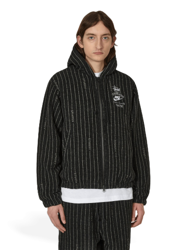 Bunda Nike Stüssy x Stripe Wool Jacket Čierna | DR4023-010