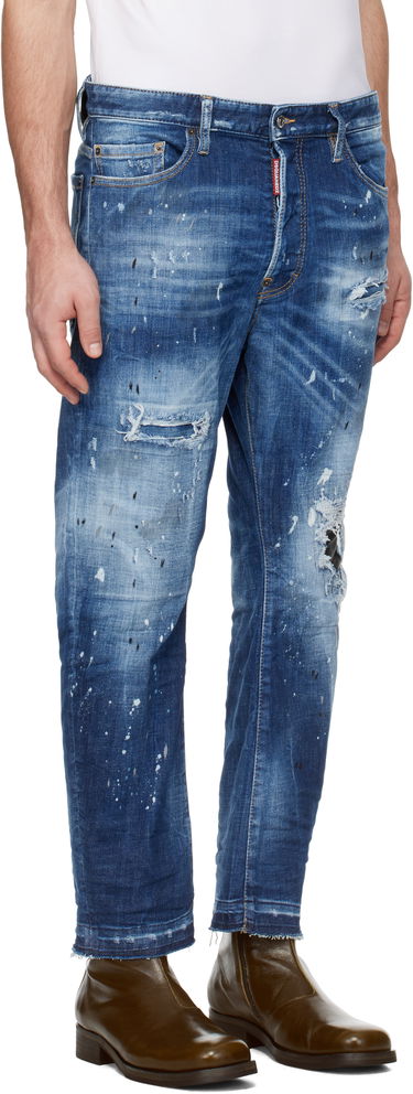 Džínsy DSQUARED2 Dsquared2 Medium Ripped Wash Bro Jeans Modrá | S74LB1634_S30872, 1
