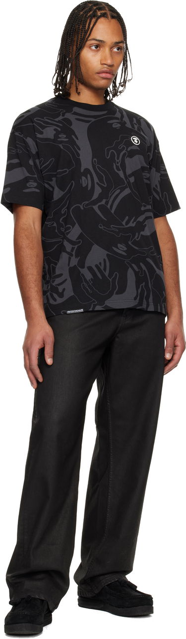 Tričko AAPE by A Bathing Ape Moonface Logo Camo Short Sleeve T-shirt Čierna | AAPTEM1602XXNBKZ, 3