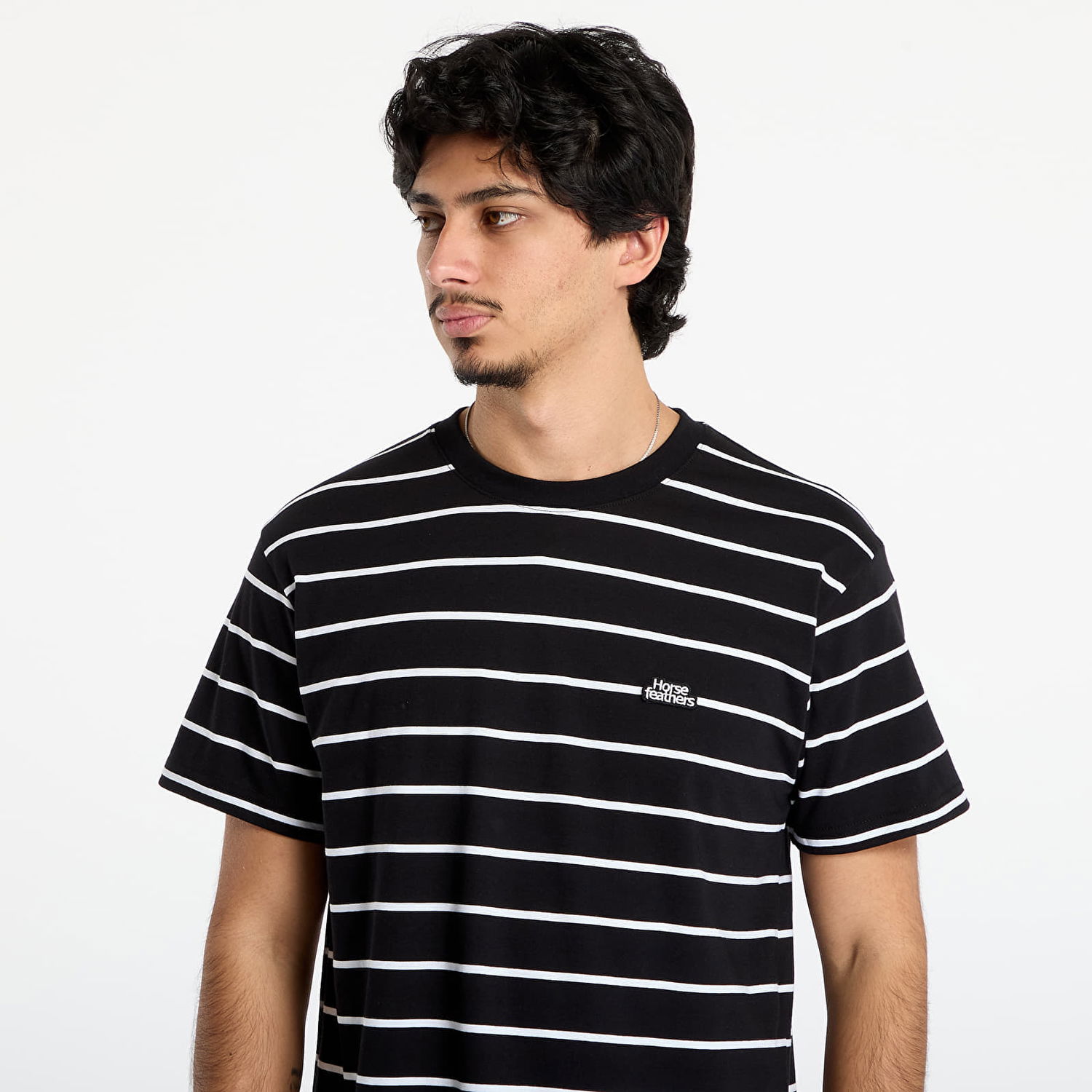 Tričko Horsefeathers Agent Striped T-Shirt Čierna | SM1383E, 1
