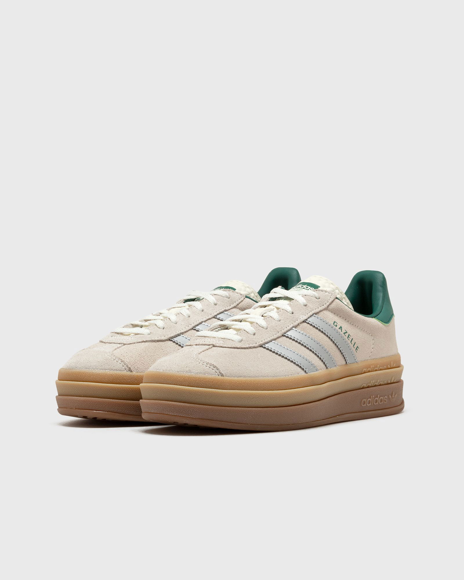 Adidas Women's Gazelle Bold W in Off White/Silver Met/Collegiate Green, Size UK 3 | END. Clothing