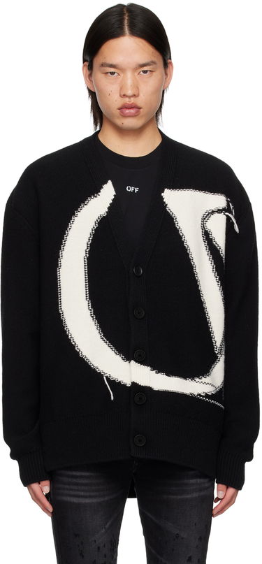 Sveter Off-White Black 'OW' Maxi Logo Cardigan Čierna | OMHB02BC99KNI0011061, 0