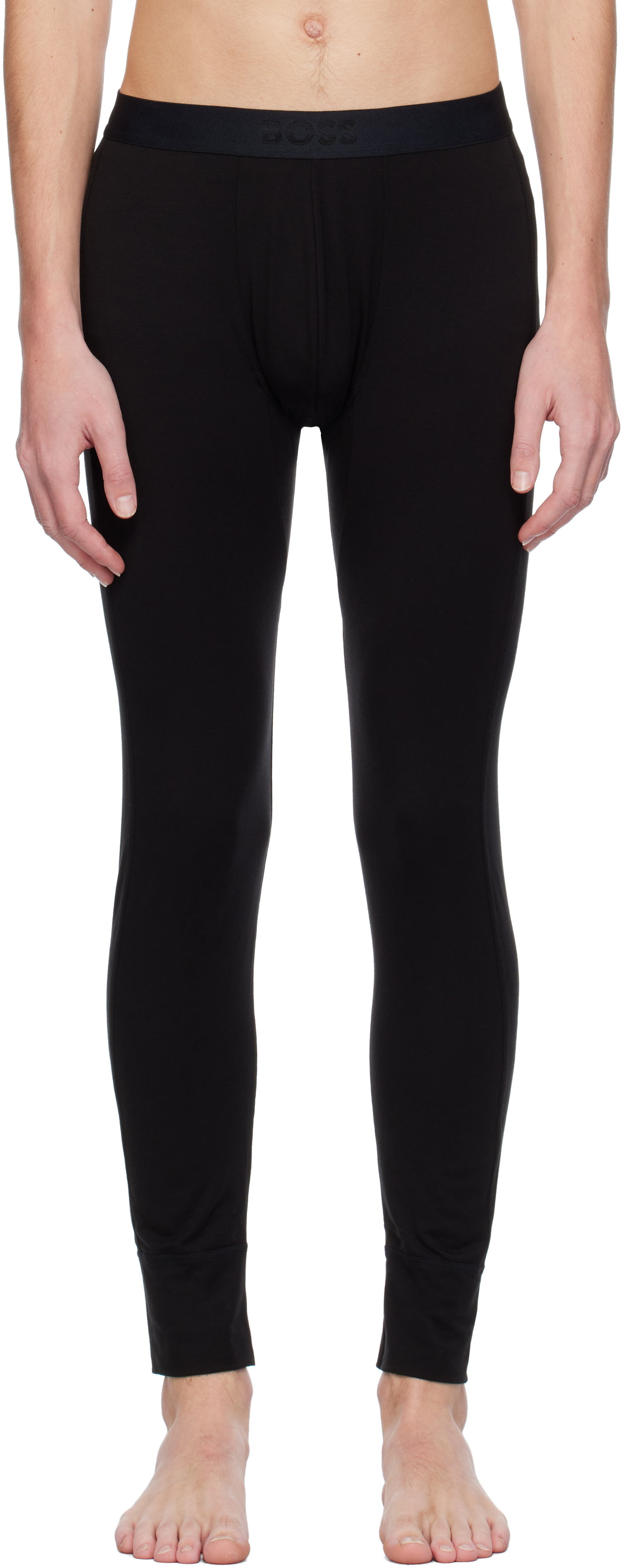 Ponožky BOSS Logo Waistband Long Underwear Čierna | 50483579, 0