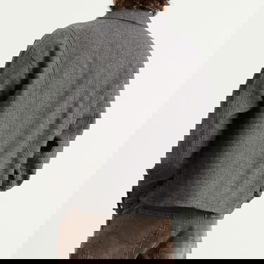 Košeľa Dime Wool Herringbone Button-Front Overshirt Šedá | DIMEHO259SIL, 3