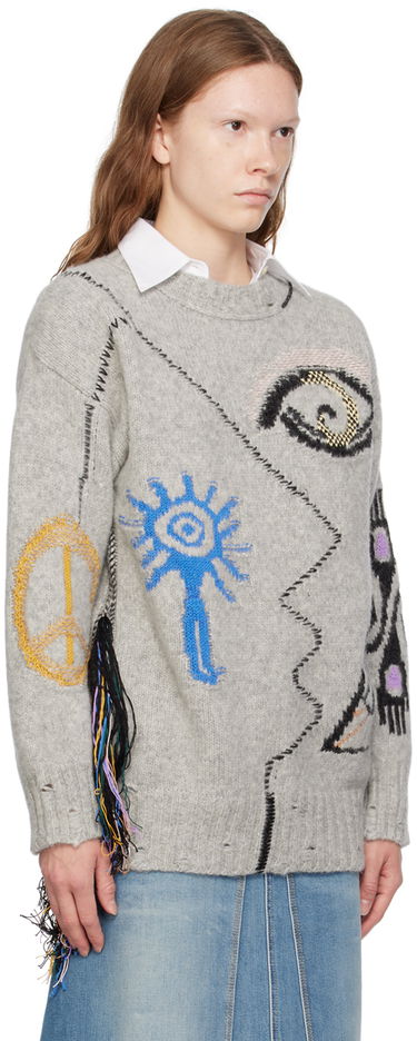 Sveter Stella McCartney Intarsia Knit Sweater Šedá | 6K05673S2438, 1