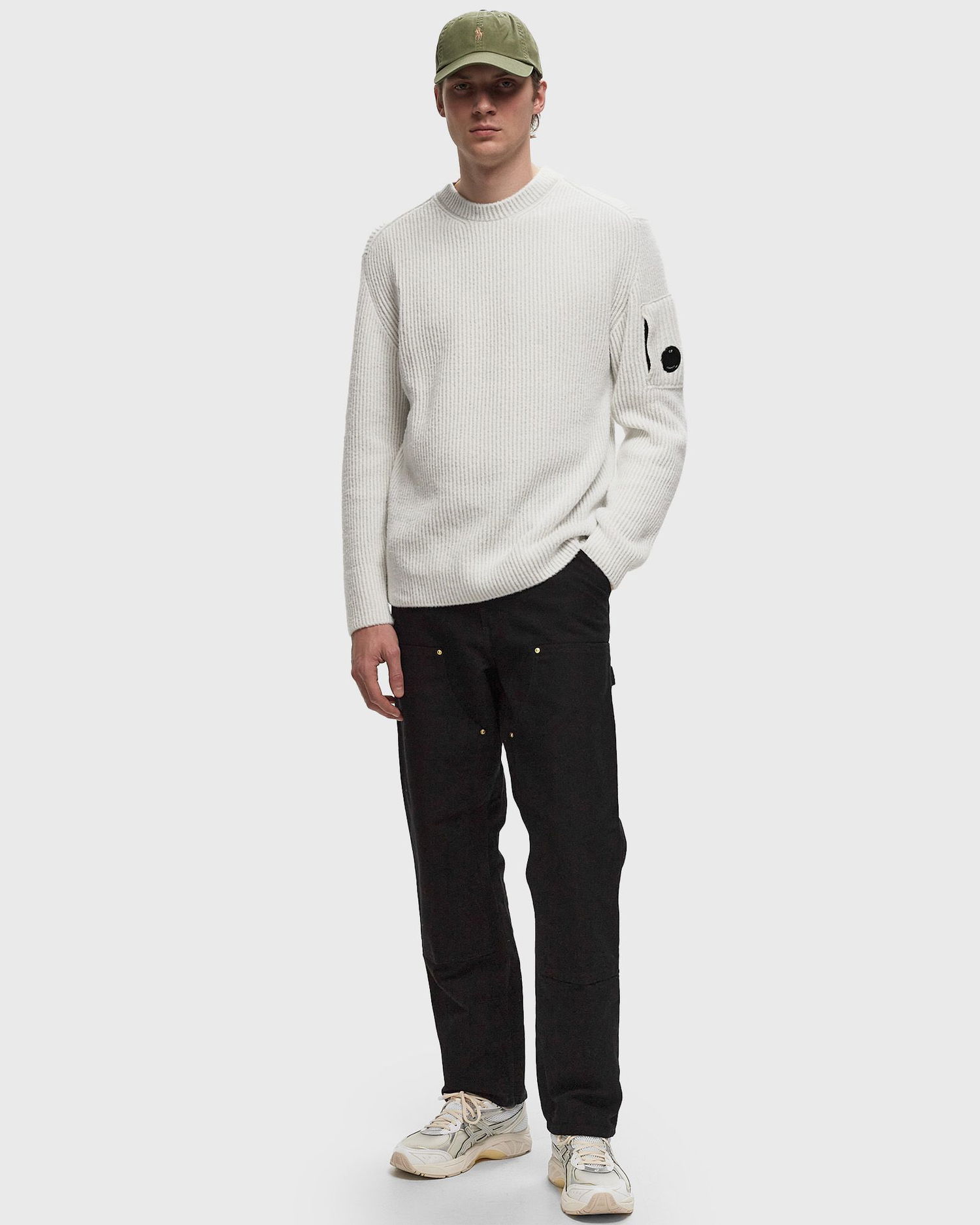 Sveter C.P. Company Fleece Knit Crewneck Pullover Biela | 17CMKN212A006170A-M12, 1