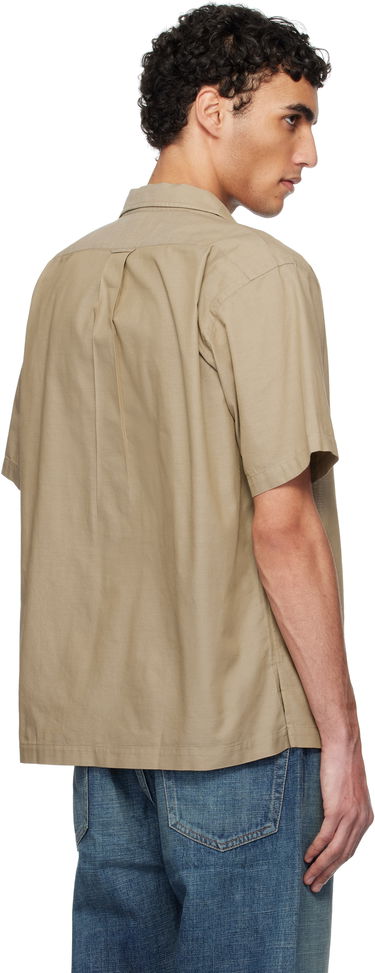 Košeľa NANAMICA Nanamica Open Collar Panama Short Sleeve Shirt Béžová | S25SG119U, 2