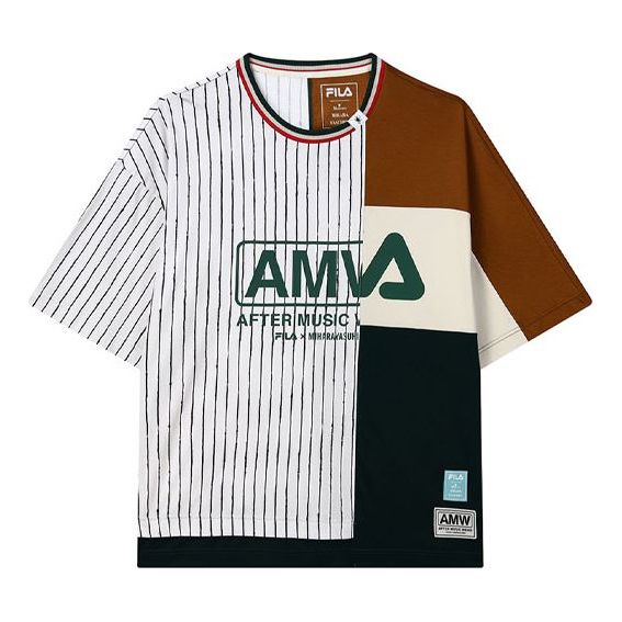 Tričko FILA MIHARA YASUHIRO Crossover Stripe Splicing Loose T-Shirt Rôznofarebný | F11M133104F-BG