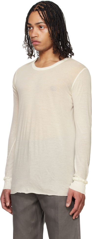 Tričko Rick Owens Rick Owens Hollywood Basic Long Sleeve T-Shirt Béžová | RU01E5252 UC, 3