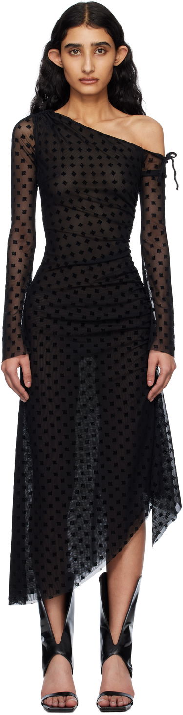 Šaty MISBHV MISBHV Monogram Dropped Shoulder Midi Dress Čierna | 250W813, 0