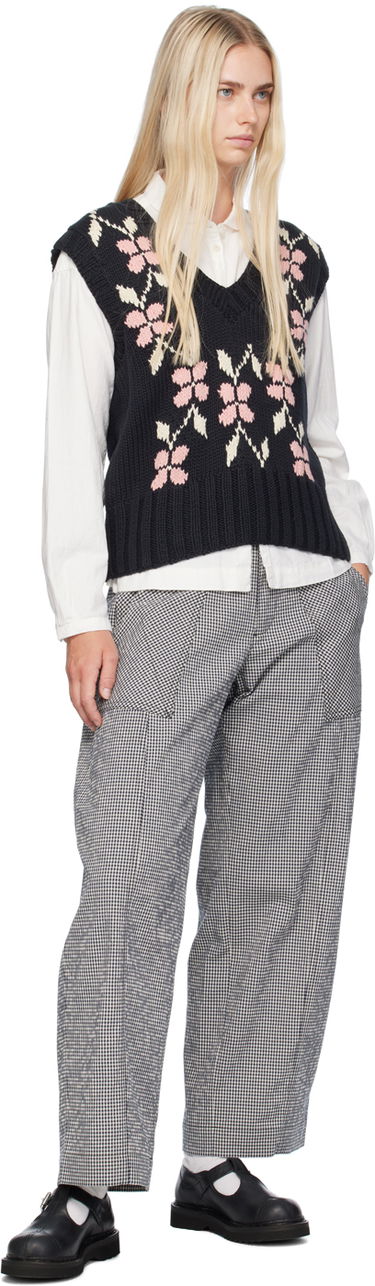 Vesta YMC YMC Heidi Floral Knit Vest Čierna | Q8WMA, 3