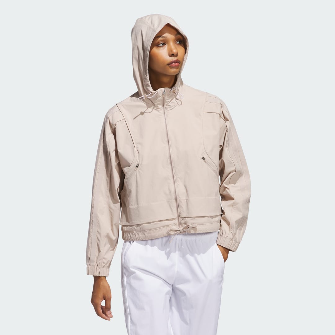 Vetrovka adidas Performance Beyond Full-Zip Hooded Jacket Béžová | JE7361, 0