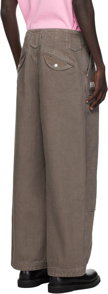 Nohavice KENZO Kenzo Paris 'KENZO Weave' Double Knee Trousers Šedá | FF65PA2469GU, 2