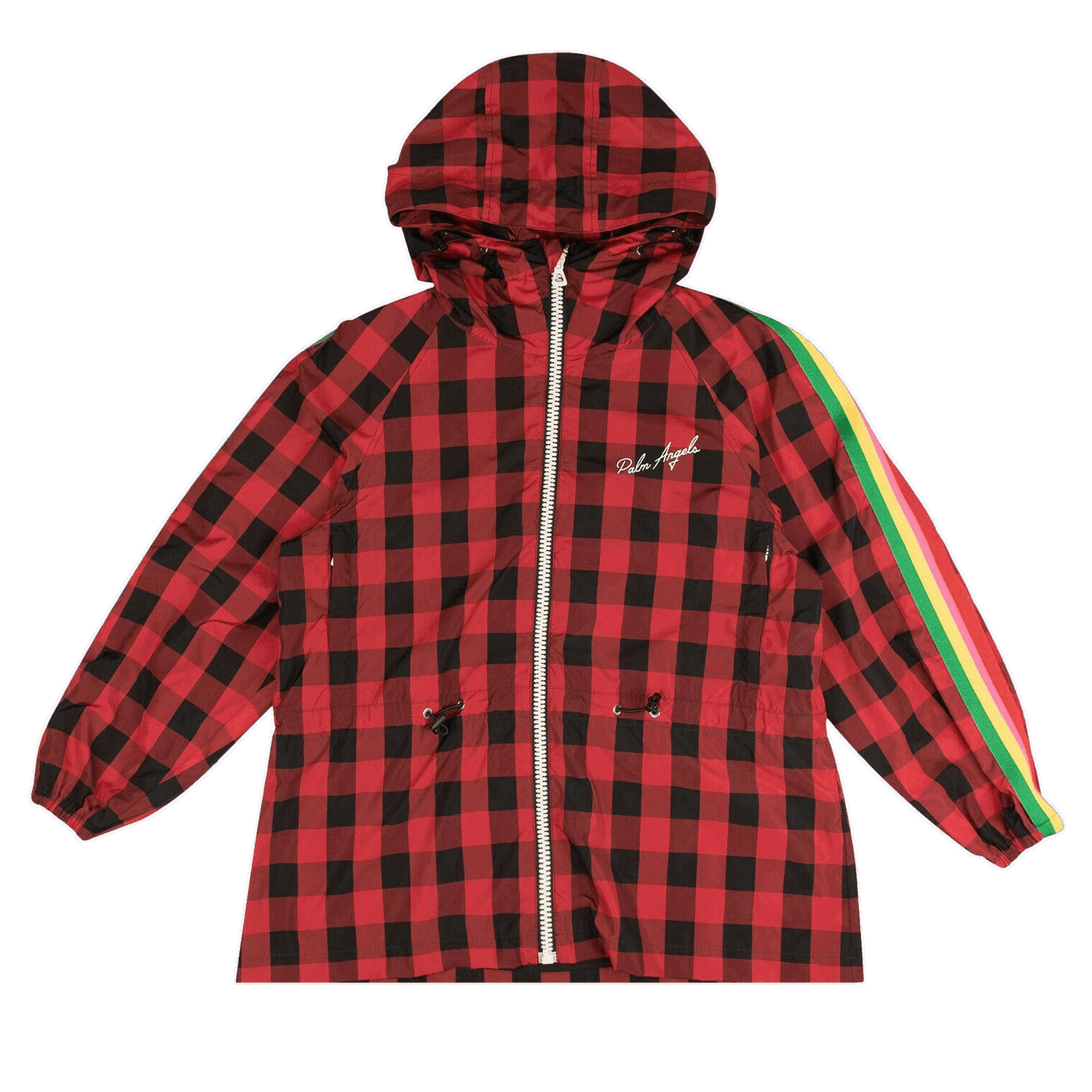 Vetrovka Palm Angels Buffalo Plaid Multicolor Stripe Windbreaker Červená | PWEB004S21FAB0022501, 0