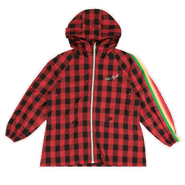 Vetrovka Palm Angels Buffalo Plaid Multicolor Stripe Windbreaker Červená | PWEB004S21FAB0022501, 0