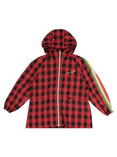 Vetrovka Palm Angels Buffalo Plaid Multicolor Stripe Windbreaker Červená | PWEB004S21FAB0022501