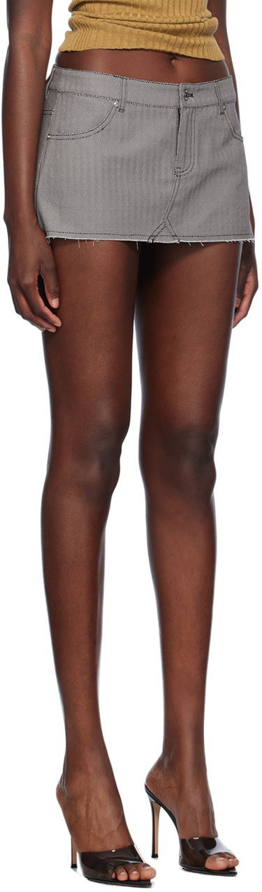 Sukňa Miaou Miaou Miss Denim Miniskirt Šedá | 4019HBTHYP, 1