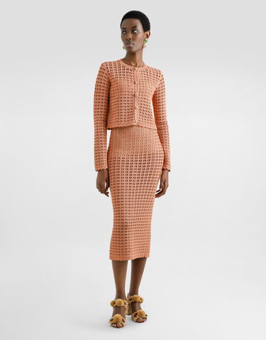 Sukňa Dolce & Gabbana Dolce & Gabbana Crochet Midi Skirt Oranžová | FXO27TJGMBHF0938, 3