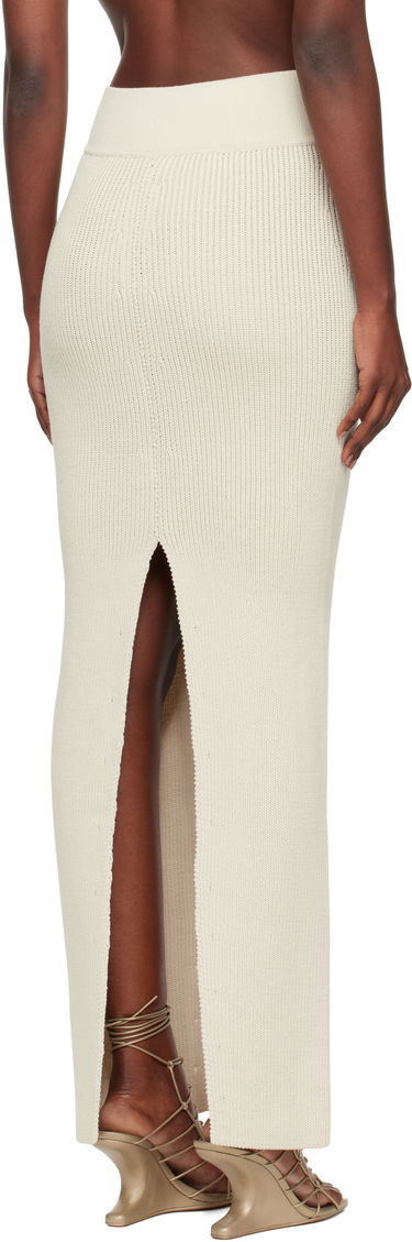 Sukňa Rick Owens Rick Owens Concordians Ribbed Knit Sliced Midi Skirt Biela | RO02E4671 KWVH, 2