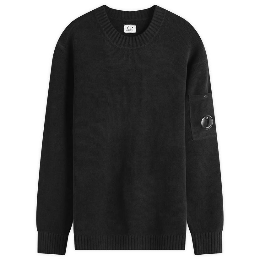 Sveter C.P. Company C.P. Company Chenille Cotton Lens Knit Sweater Čierna | 18CMKN068A-005687G-999