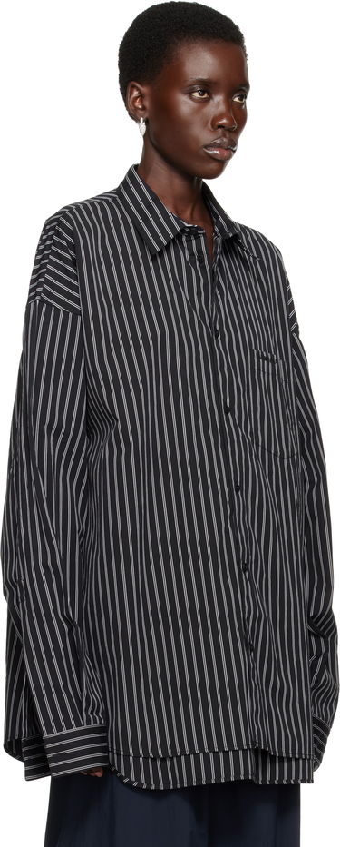 Košeľa Balenciaga Balenciaga Striped Flatground Shirt Čierna | 814598TRM23, 4