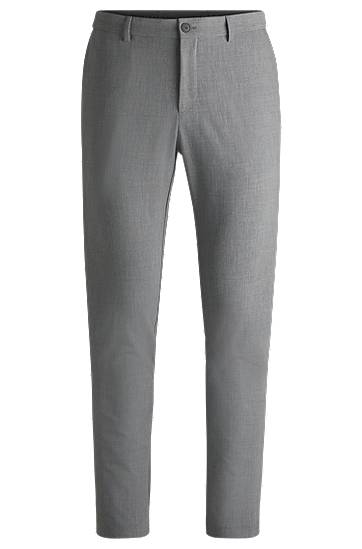 Nohavice BOSS Slim-Fit Performance-Stretch Trousers Šedá | 50535709, 0