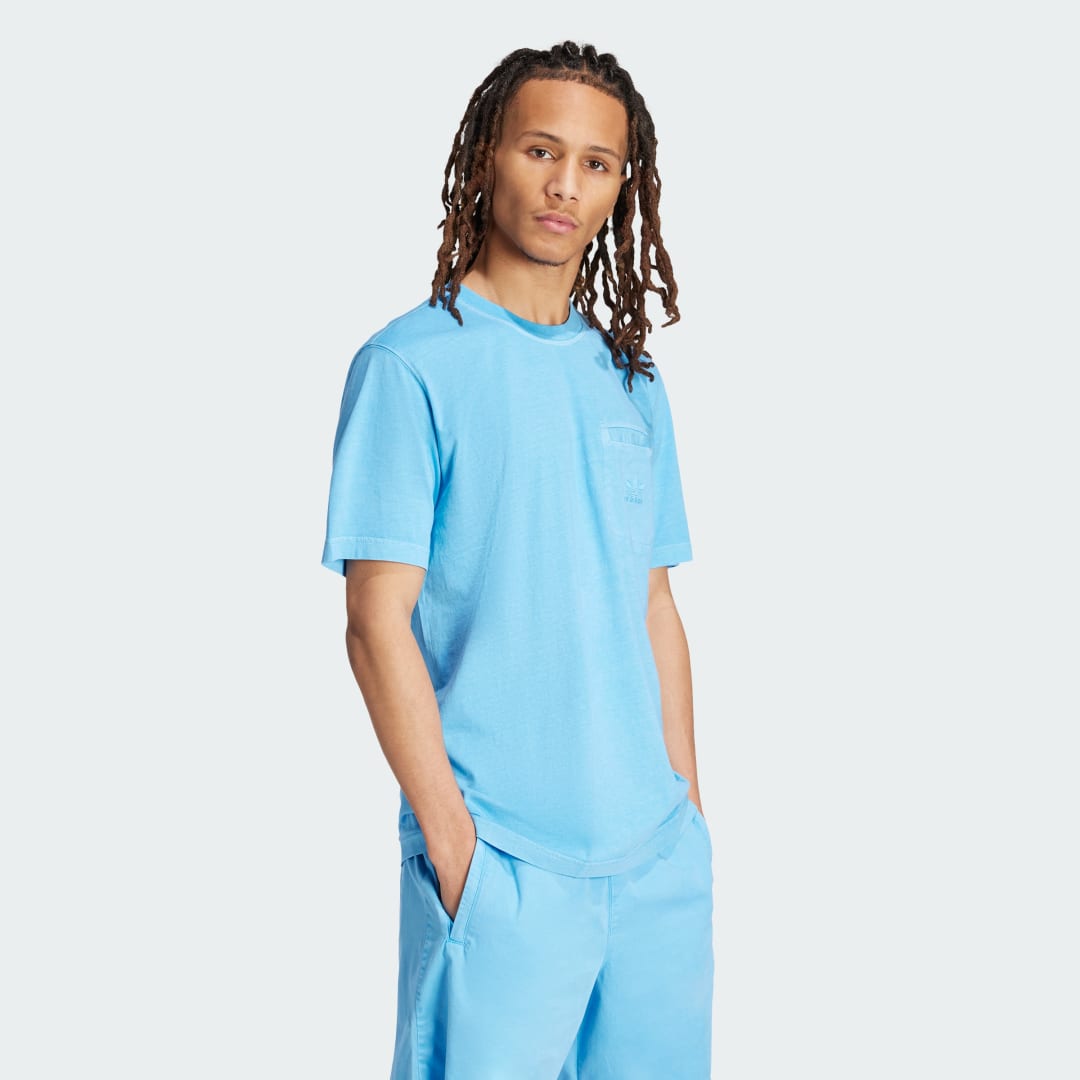 Tričko adidas Performance Trefoil Essentials + Dye Pocket Tyrkysová | IS1761, 0