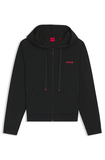 Mikina BOSS Cotton-blend zip-up hoodie with logo details Čierna | 50556350