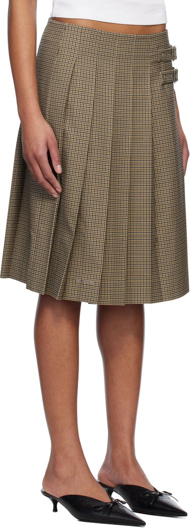 Sukňa We11done We11done Checkered Pleated Midi Skirt Hnedá | WD-SK0-25-262-W-BG, 1