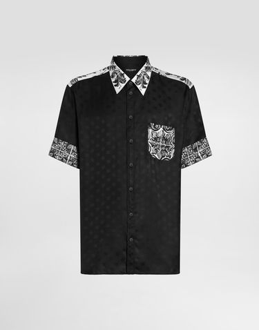 Košeľa Dolce & Gabbana Dolce & Gabbana Majolica-Print Silk Jacquard Shirt Čierna | G5LY2TGJ453HH5DQ, 0