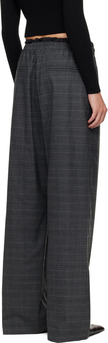 Nohavice Diesel Plaid Wide-leg Drawstring Waist P-Yrite Trousers Šedá | A18382 0DEBS, 2