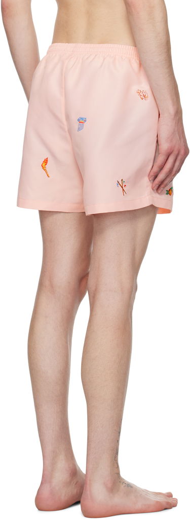 Plavky Casablanca Casablanca Embroidered Motif Swim Shorts Ružová | MPS25-TR-032-01, 2