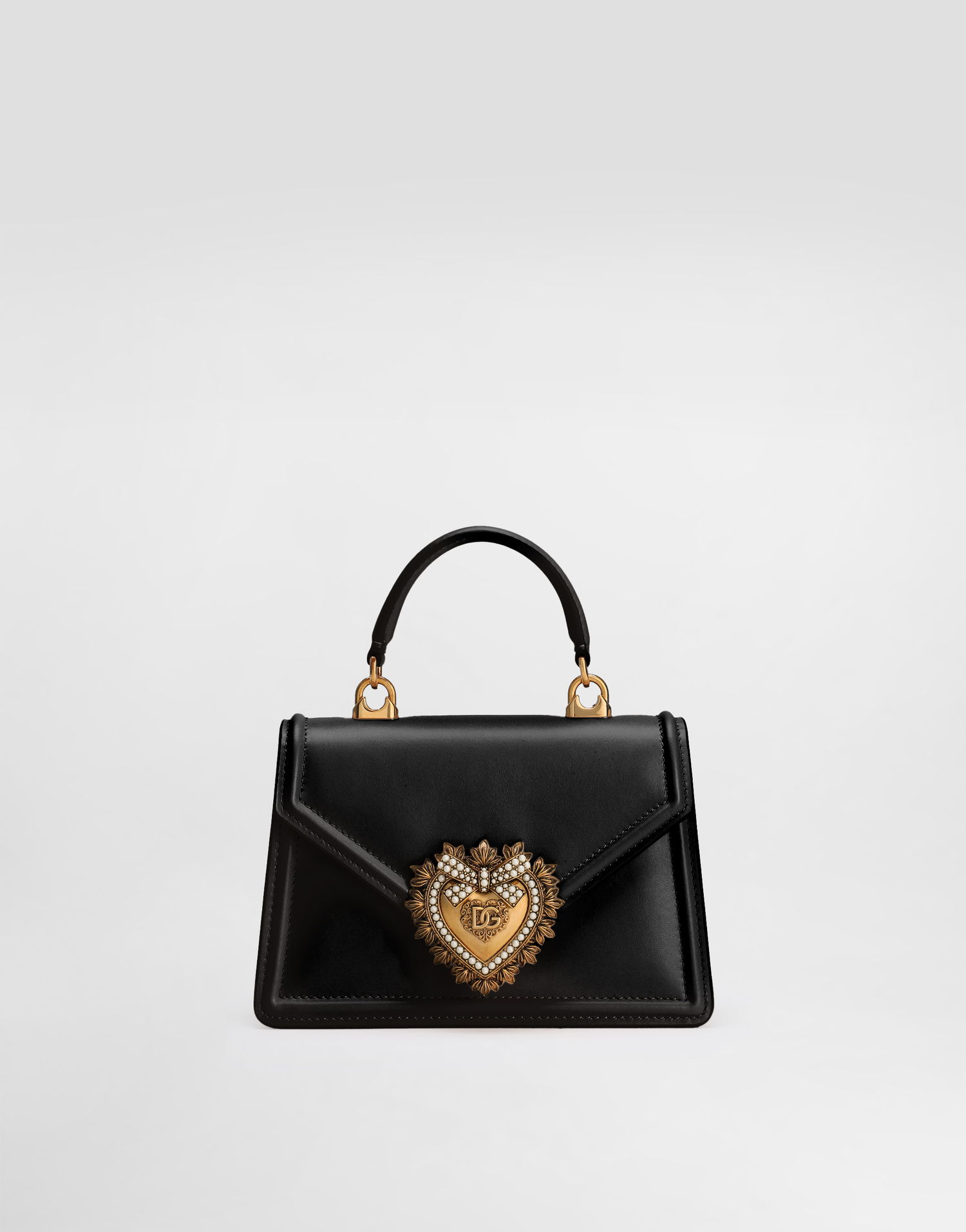Taška cez rameno Dolce & Gabbana Small Smooth Calfskin Devotion Shoulder and Crossbody Bag Čierna | BB6711AV89380999, 0