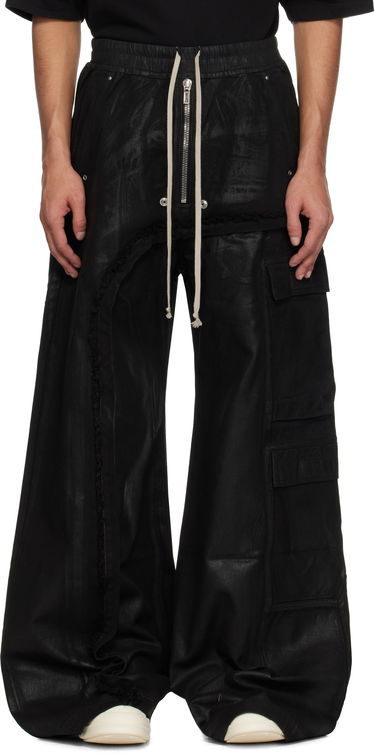 Cargo nohavice Rick Owens Rick Owens DRKSHDW Hollywood Imbalanced Double Cargo Jumbo Belas Denim Cargo Pants Čierna | DU01E3375 DCF, 0