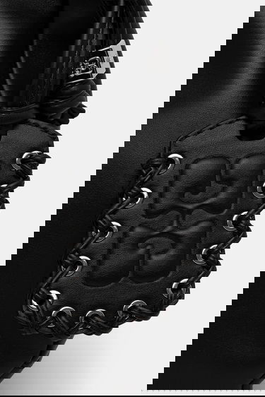 Kabelka GANNI Hobo Bag Medium Laces Čierna | A7295, 3