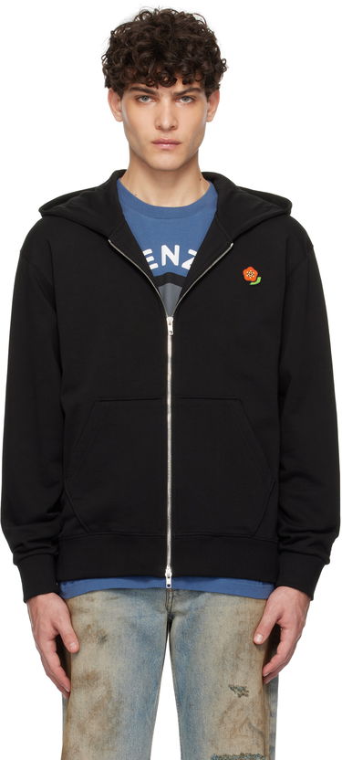 Mikina KENZO Pop Embroidered Black Zip Hoodie Čierna | FF55SW2664MF, 0