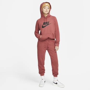 Mikina Nike Sportswear Essential Fleece Hoodie Červená | DX2319-691, 2