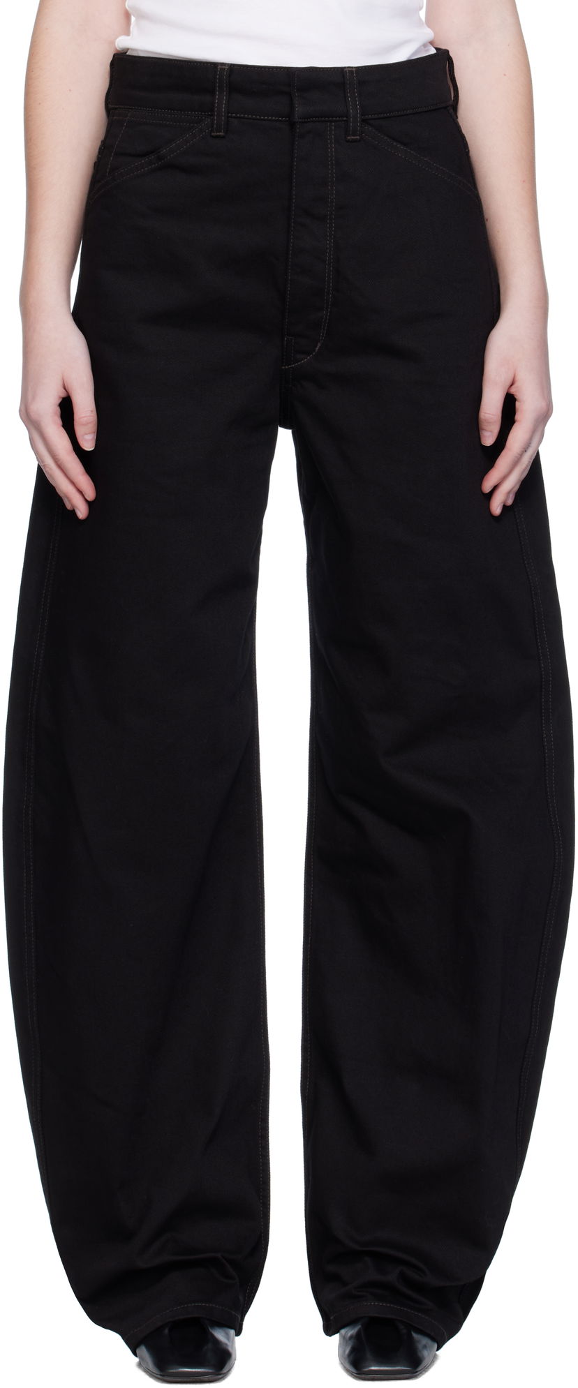 Džínsy LEMAIRE Lemaire High Waisted Curved Jeans Čierna | PA1264 LD1055