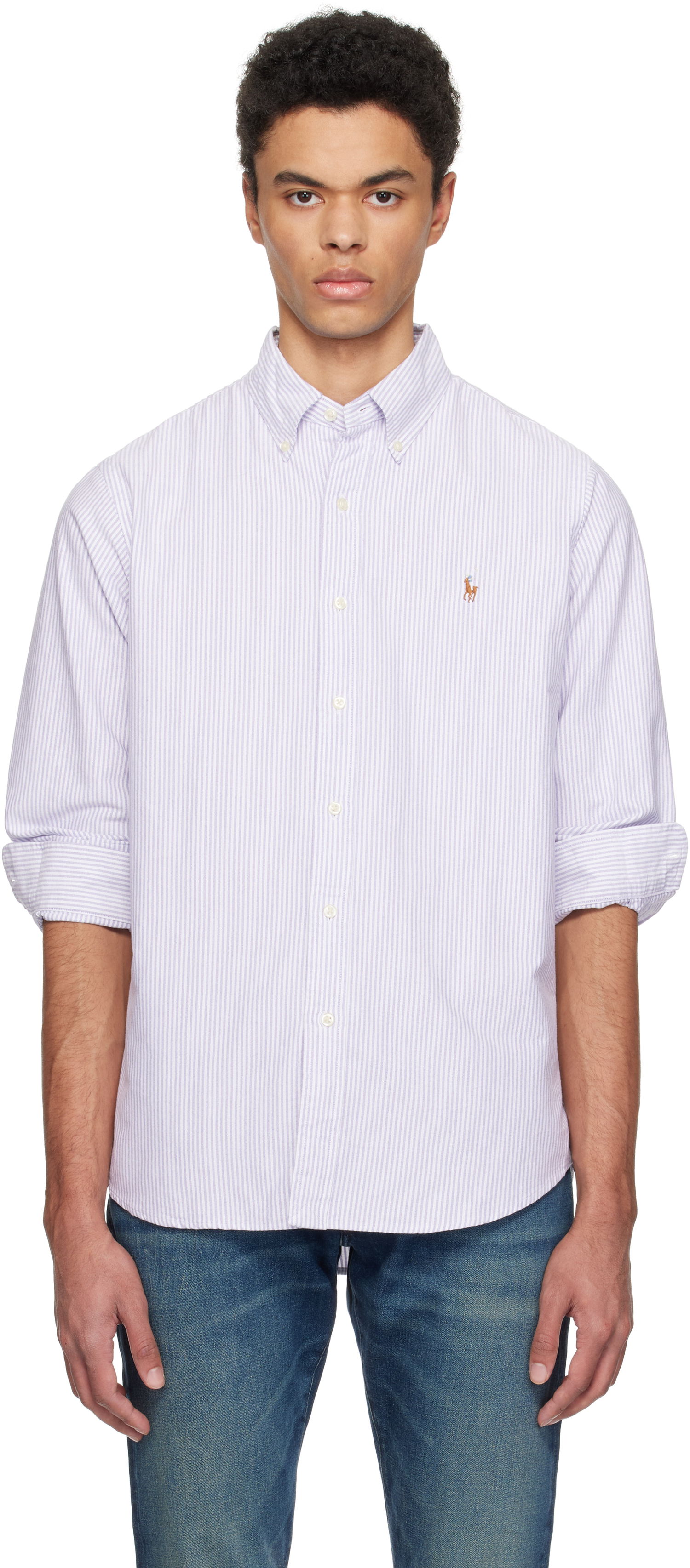 Košeľa Polo by Ralph Lauren Ralph Lauren Classic Fit Striped Oxford Shirt Fialová | 710942746003, 0