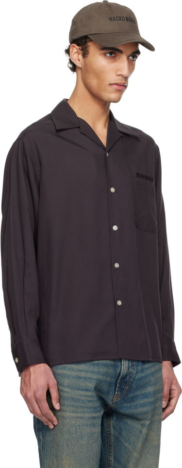 Košeľa WACKO MARIA WACKO MARIA 50's Open Collar Shirt Čierna | 25SSE-WMS-OC02, 4