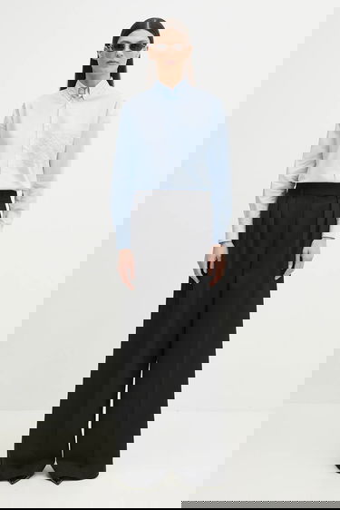 Nohavice Anine Bing Lou Wide-Leg High Waist Pleated Trouser Čierna | A.03.10389, 4